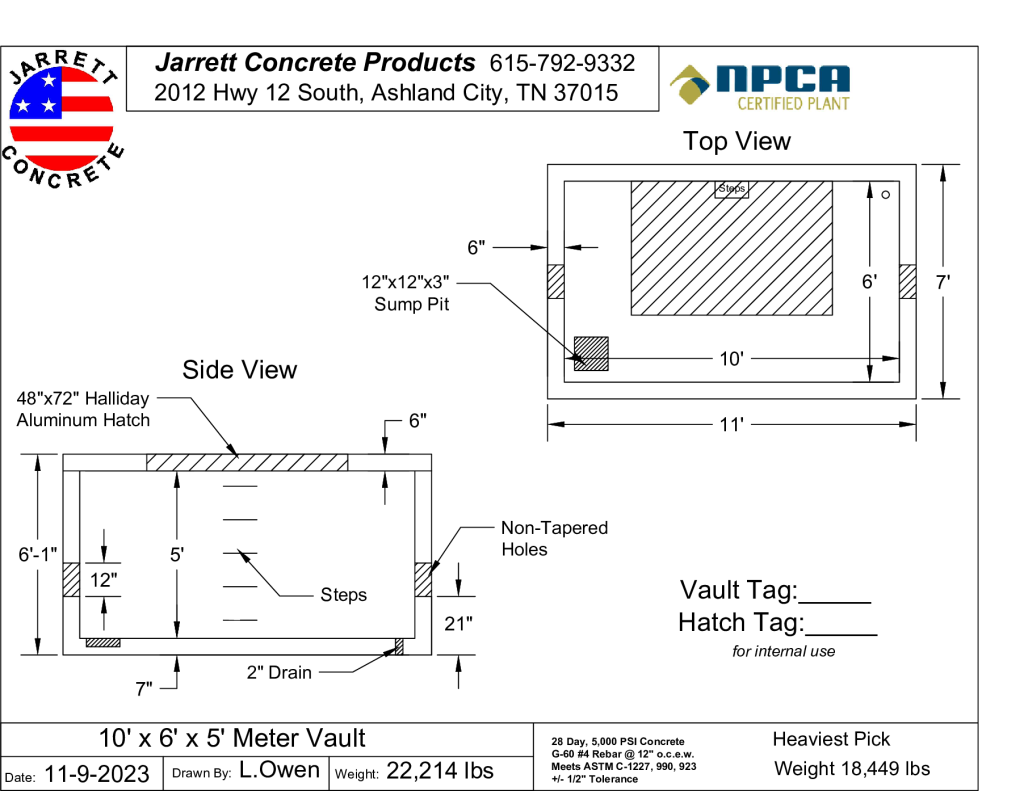 10 x 6 x 5 Meter Vault-Layout1