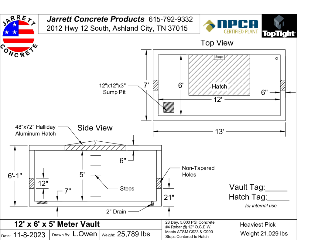 12 x 6 x 5 Meter Vault-Layout1