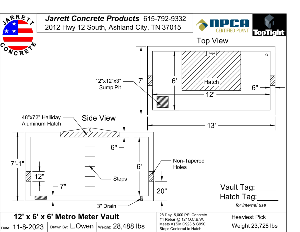 12 x 6 x 6 Meter Vault-Layout1