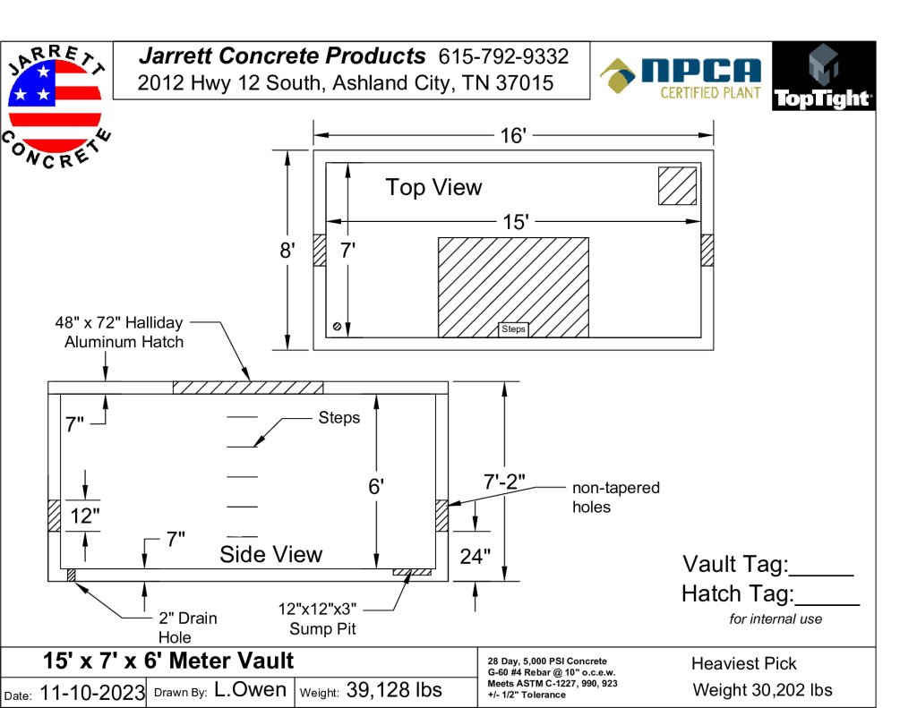 15 x 7 x 6 Meter Vault-Layout1