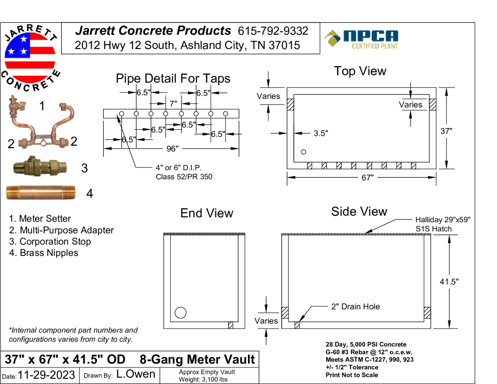 37 x 67 x 41.5 Eight Gang Meter Vault-Layout1