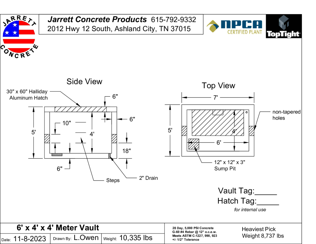 6 x 4 x 4 Meter Vault-Layout1