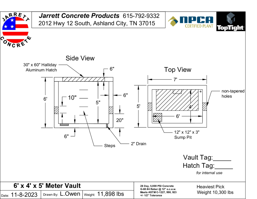 6 x 4 x 5 Meter Vault-Layout1