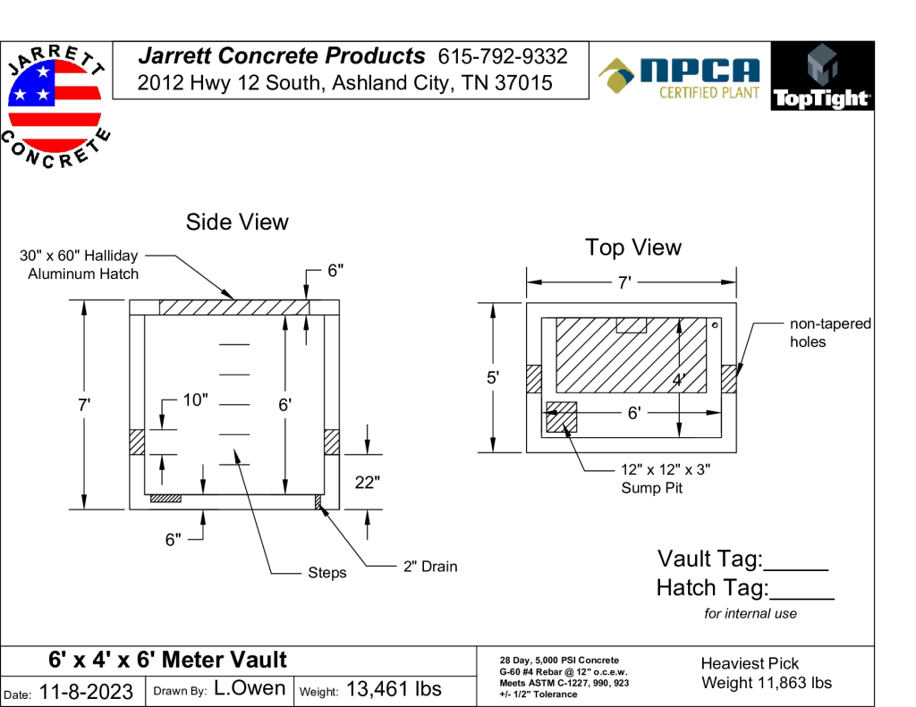 6 x 4 x 6 Meter Vault-Layout1