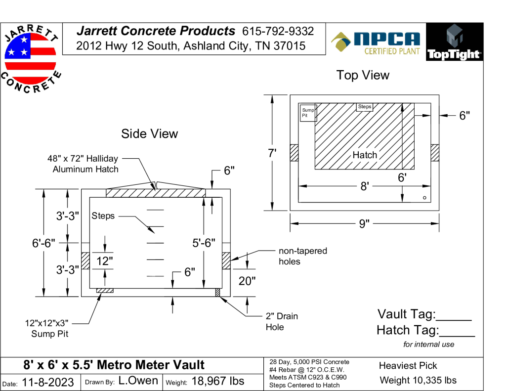 8 x 6 x 5.5 Meter Vault-Layout1