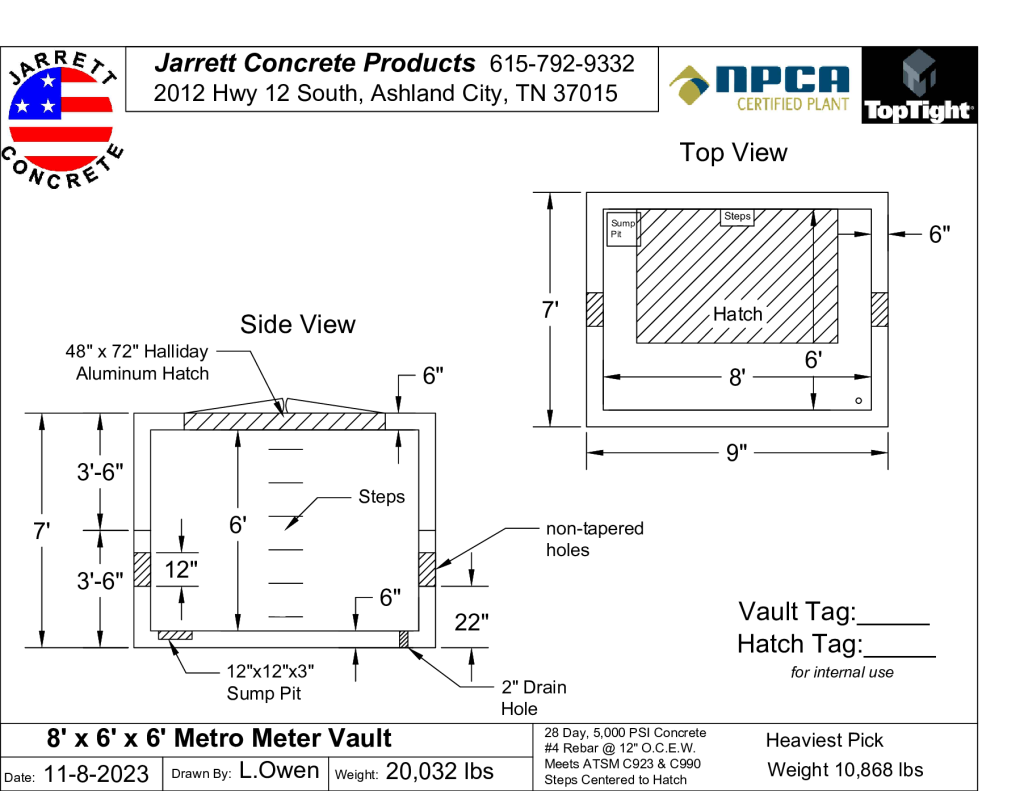 8 x 6 x 6 Meter Vault-Layout1