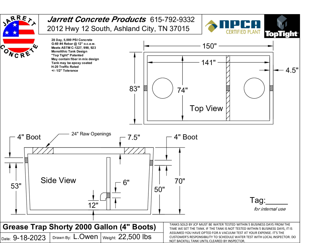 Grease Trap 2000 Shorty Standard w4 Inch Boots-Layout1