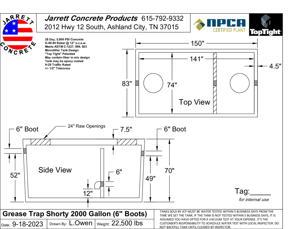 Grease Trap 2000 Shorty Standard w6 Inch Boots-Layout1