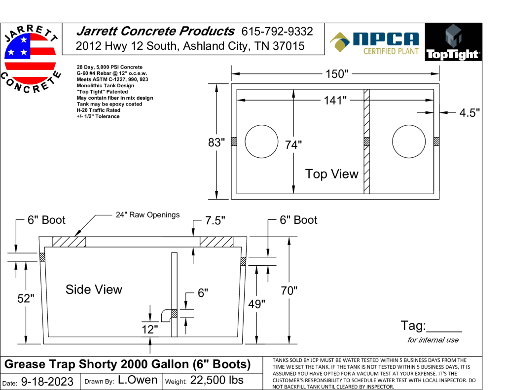 Grease Trap 2000 Shorty Standard w6 Inch Boots-Layout1