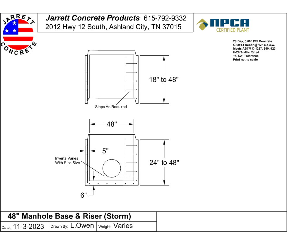 Manhole 48 Inch Base Storm-Layout1