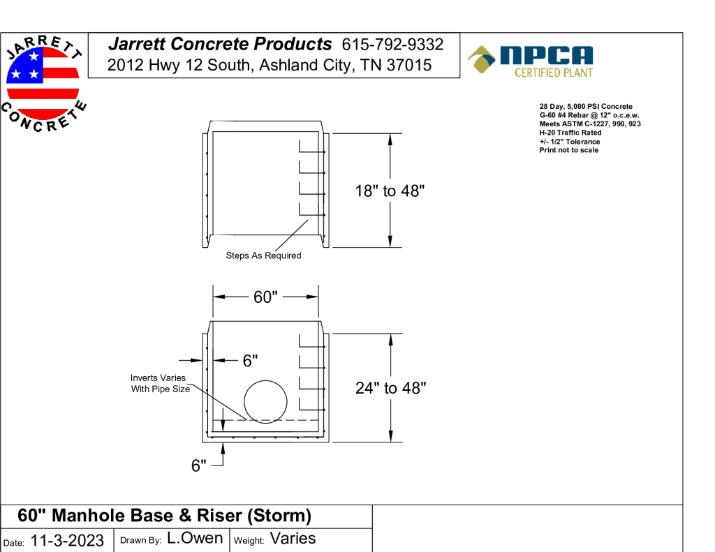 Manhole 60 Inch Base Storm-Layout1