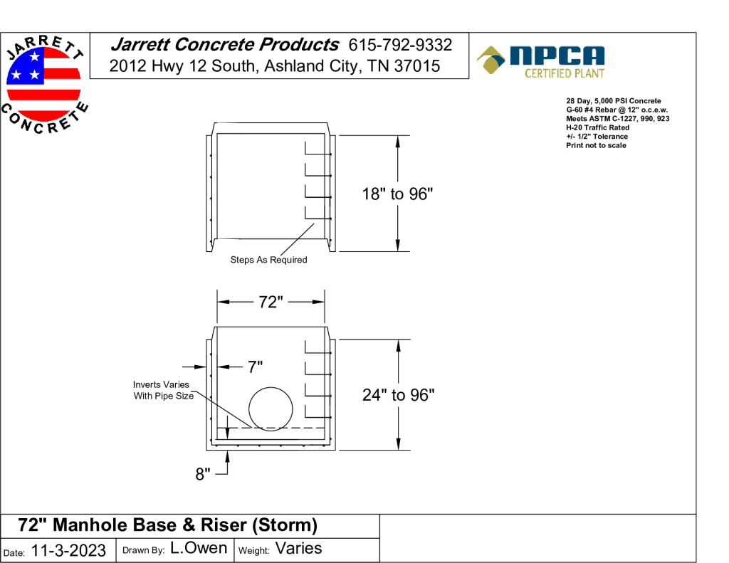 Manhole 72 Inch Base Storm-Layout1