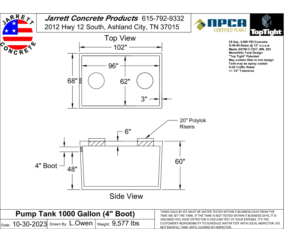 Pump Tank 1000 w4 inch boot-Layout1