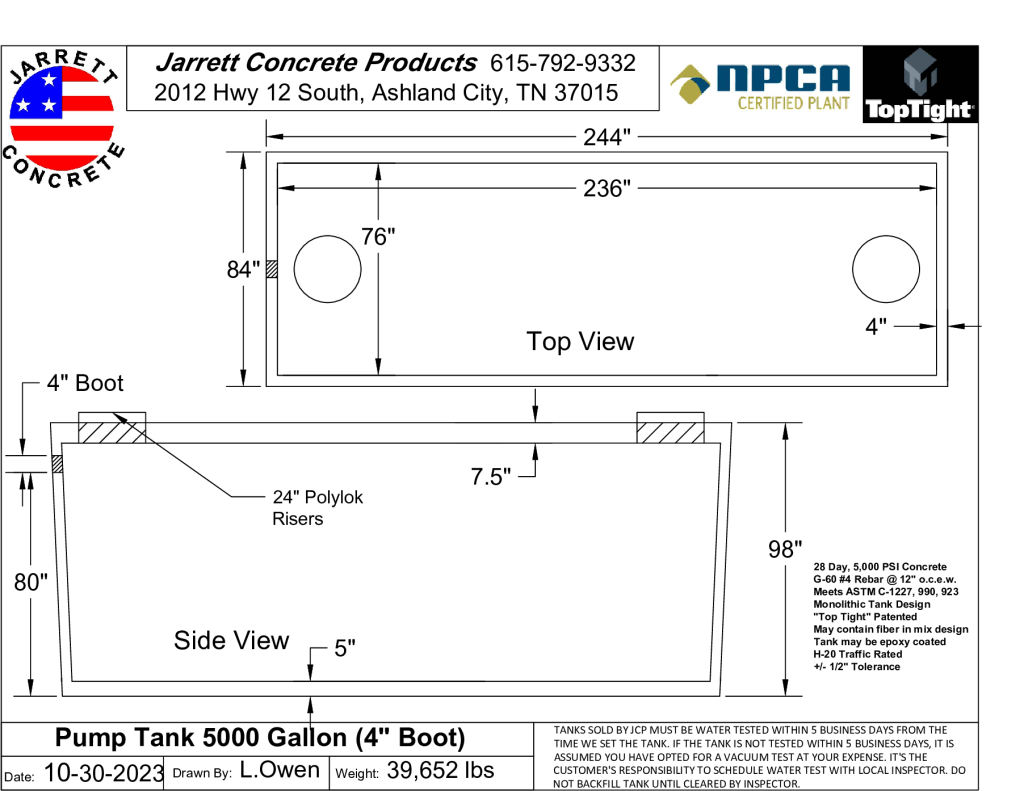 Pump Tank 5000 w4 inch boot-Layout1