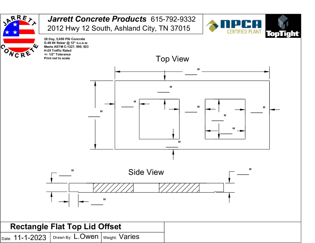 Rectangle Flat Top Lid Offset-Layout1