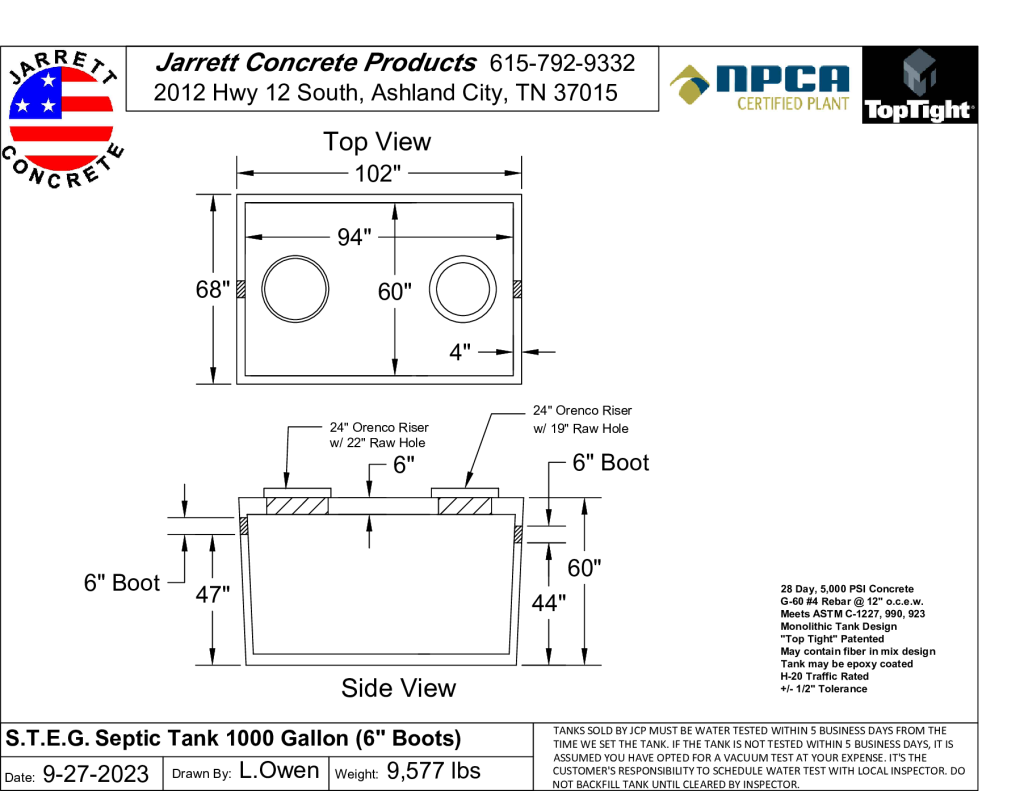 STEG Septic Tank 1000 w6 inch Boots-Layout1