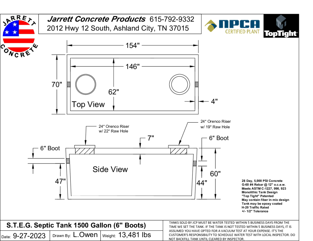 STEG Septic Tank 1500 w6 inch Boots-Layout1