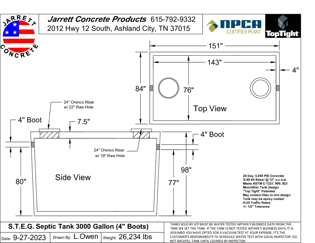 STEG Septic Tank 3000 w4 inch Boots-Layout1