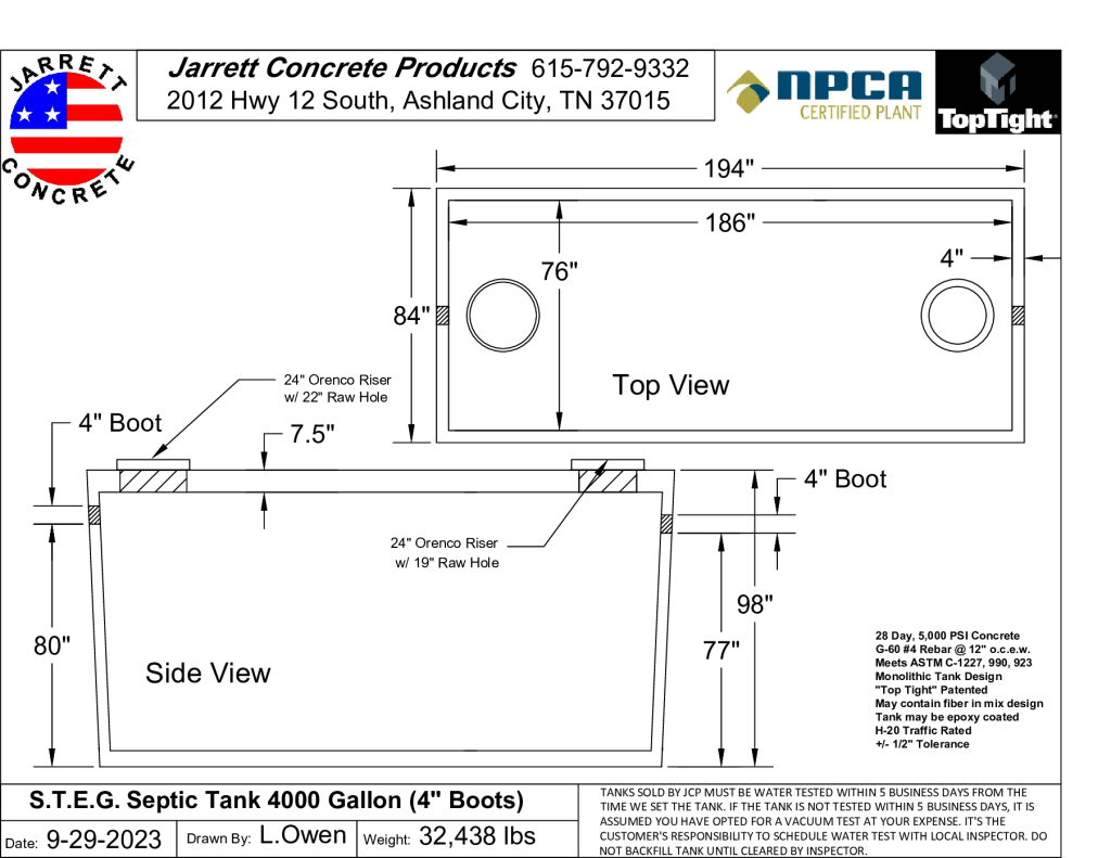 STEG Septic Tank 4000 w4 inch Boots-Layout1