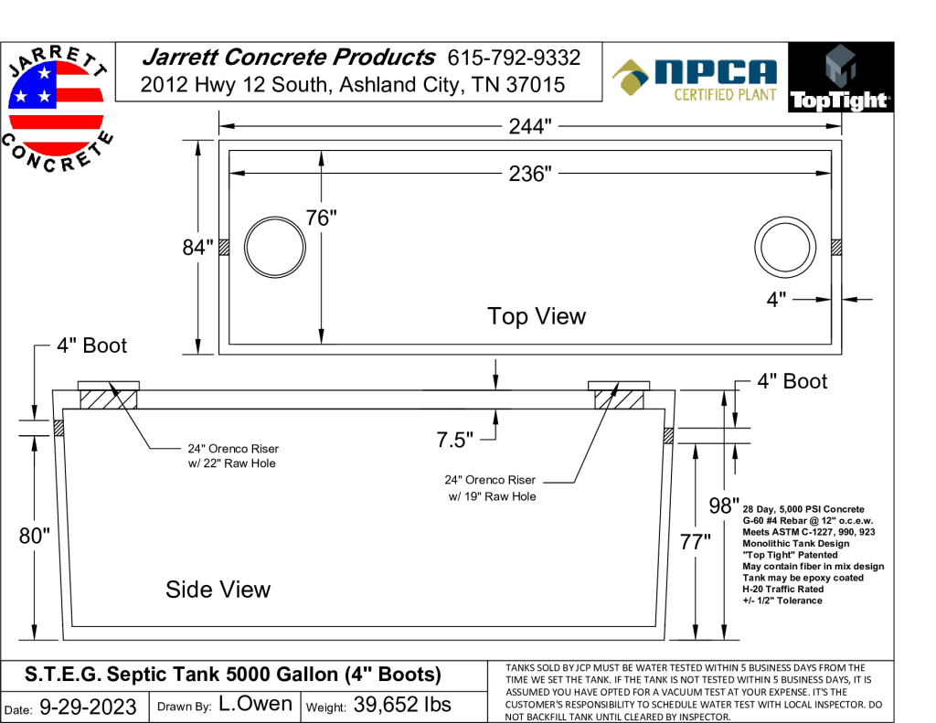 STEG Septic Tank 5000 w4 inch Boots-Layout1