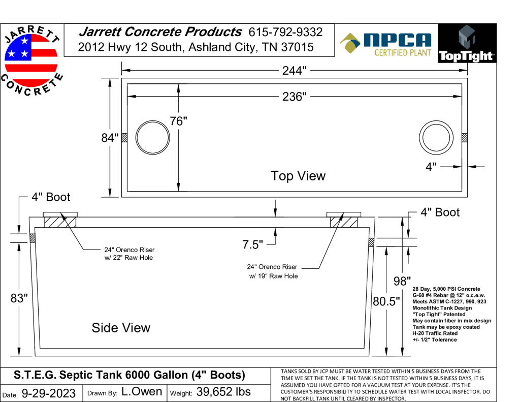 STEG Septic Tank 6000 w4 inch Boots-Layout1