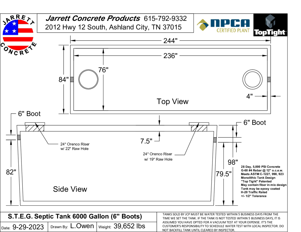 STEG Septic Tank 6000 w6 inch Boots-Layout1