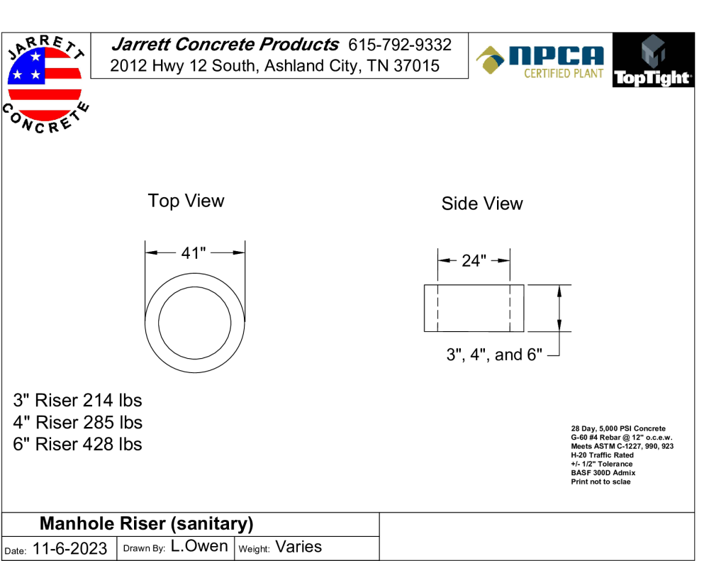 Sanitary Manhole Grade Ring-Layout1