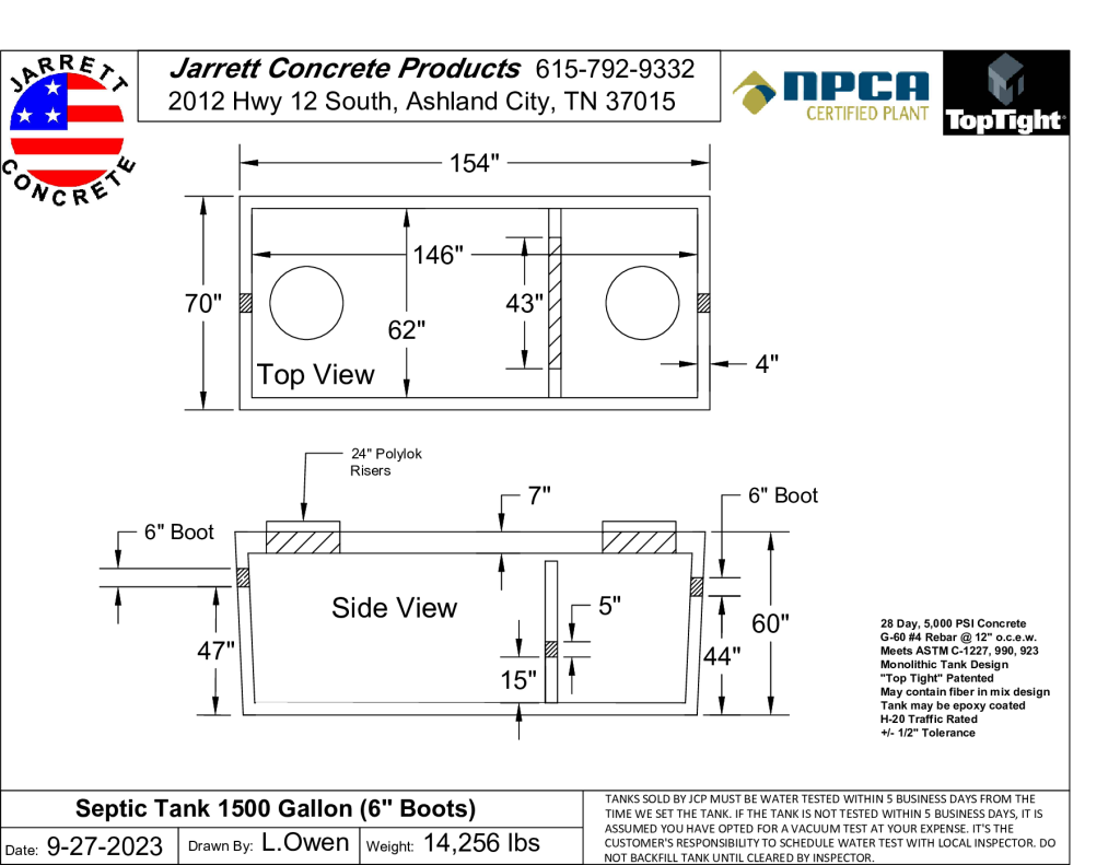 Septic Tank 1500 w6 inch Boots-Layout1