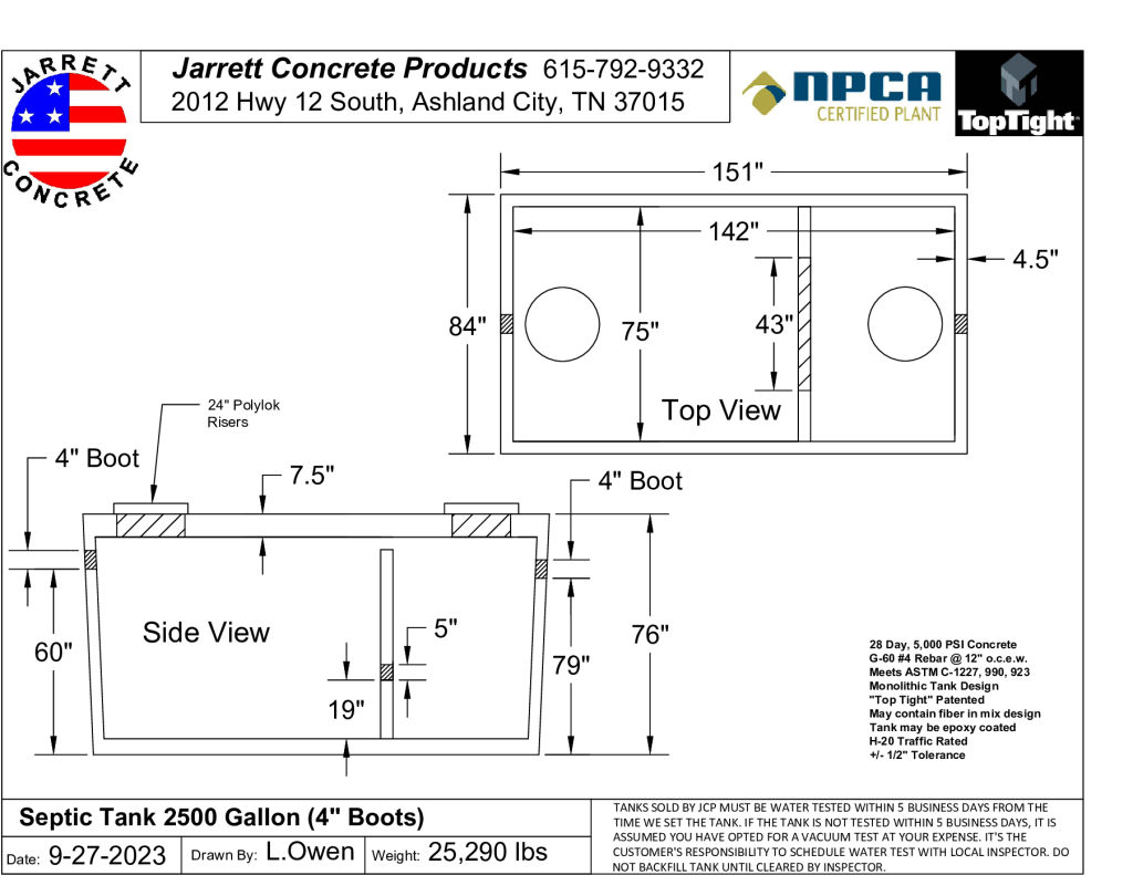 Septic Tank 2500 w4 inch Boots-Layout1