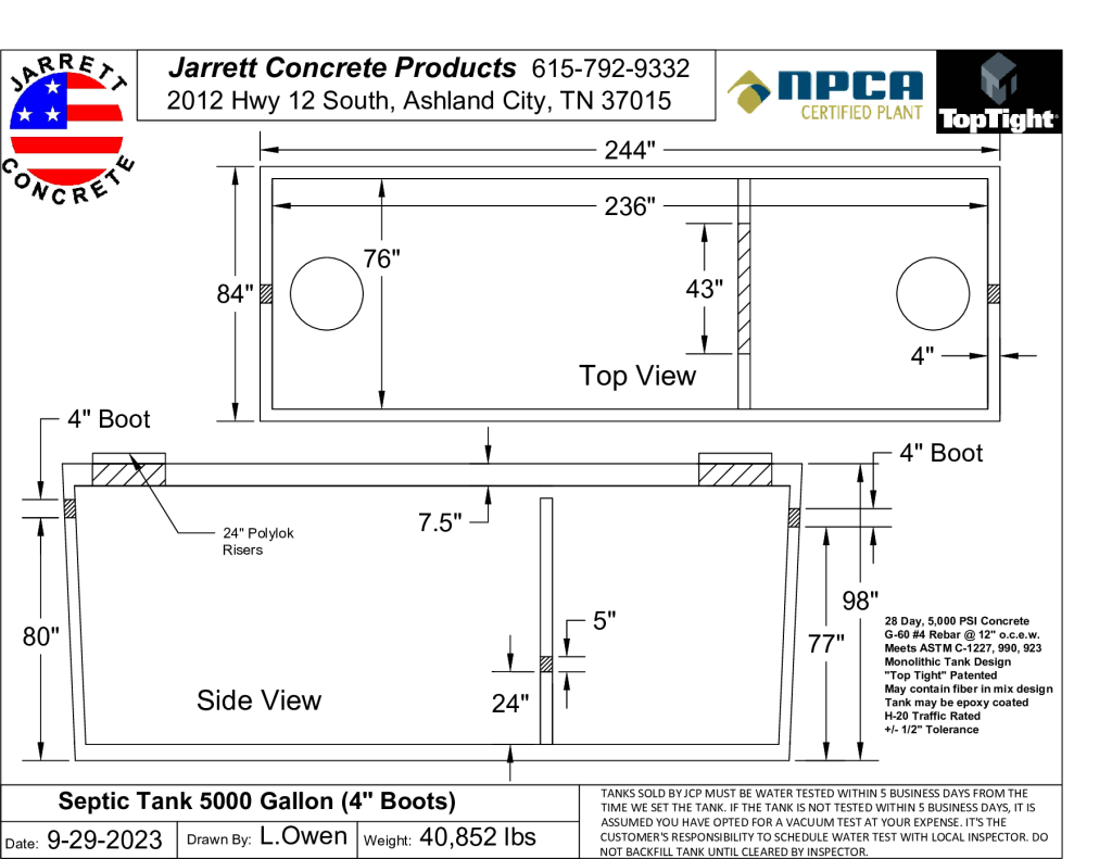 Septic Tank 5000 w4 inch Boots-Layout1