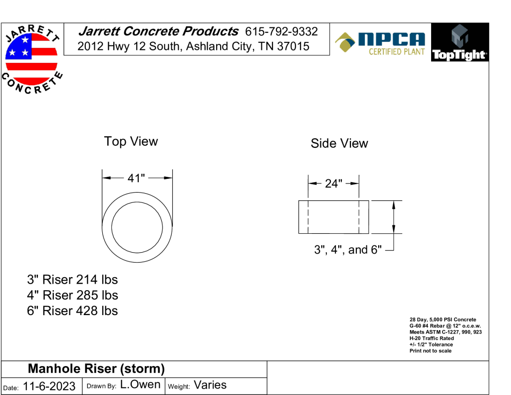 Storm Manhole Grade Ring-Layout1